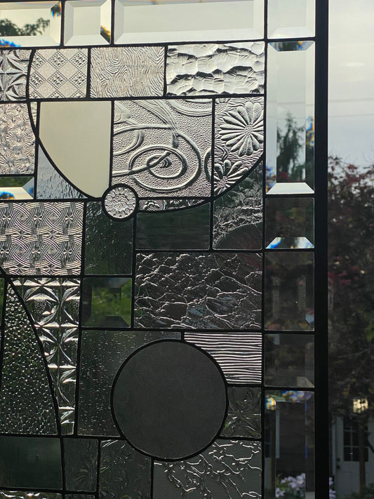 24" x 24" abstract stained glass panel