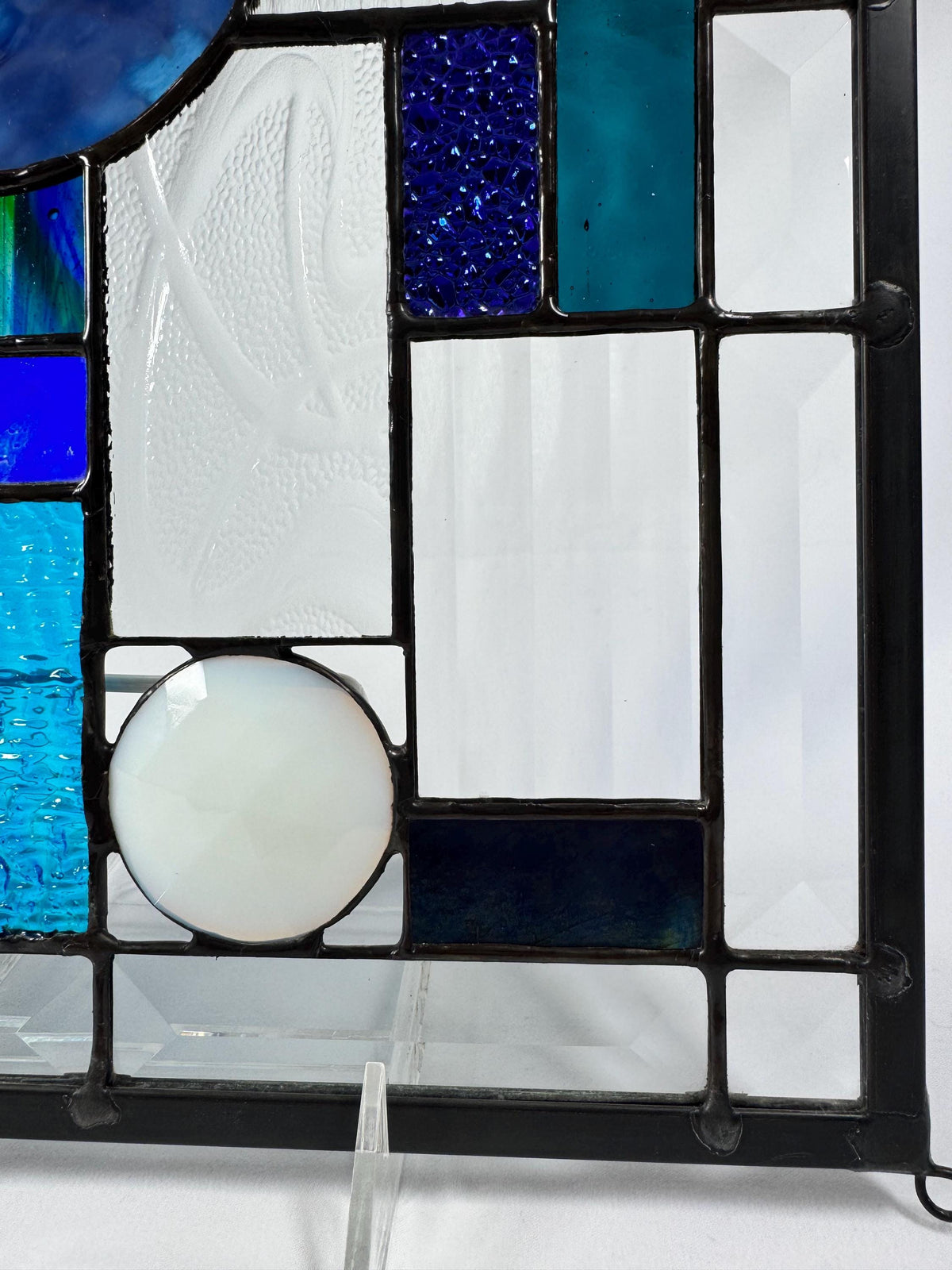 10.5" x 12.5" abstract stained glass panel example