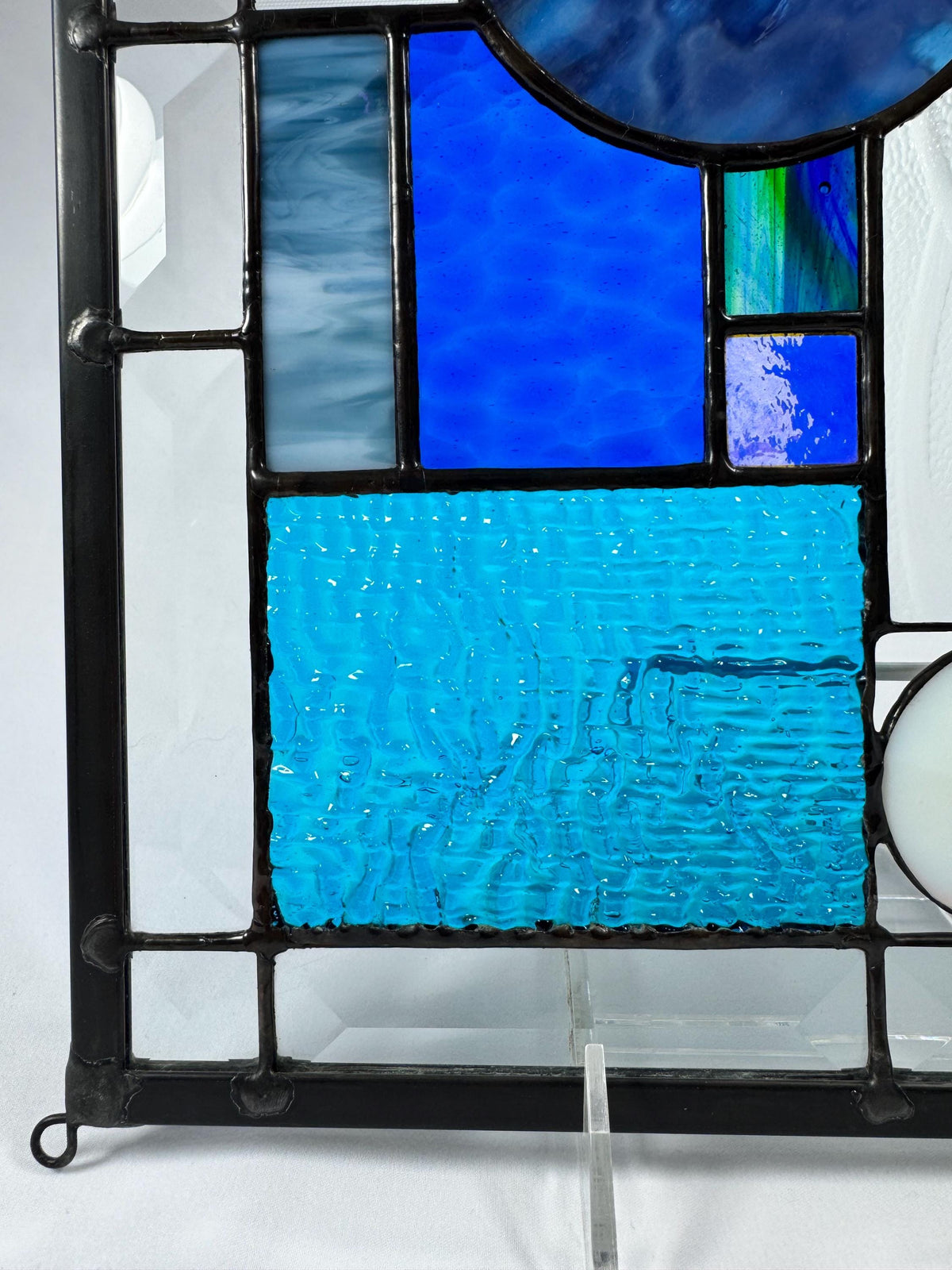 10.5" x 12.5" abstract stained glass panel example
